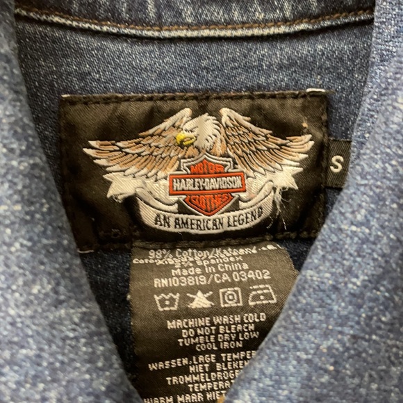 HARLEY DAVIDSON EMBROIDERED DENIM VEST - Picture 5 of 7